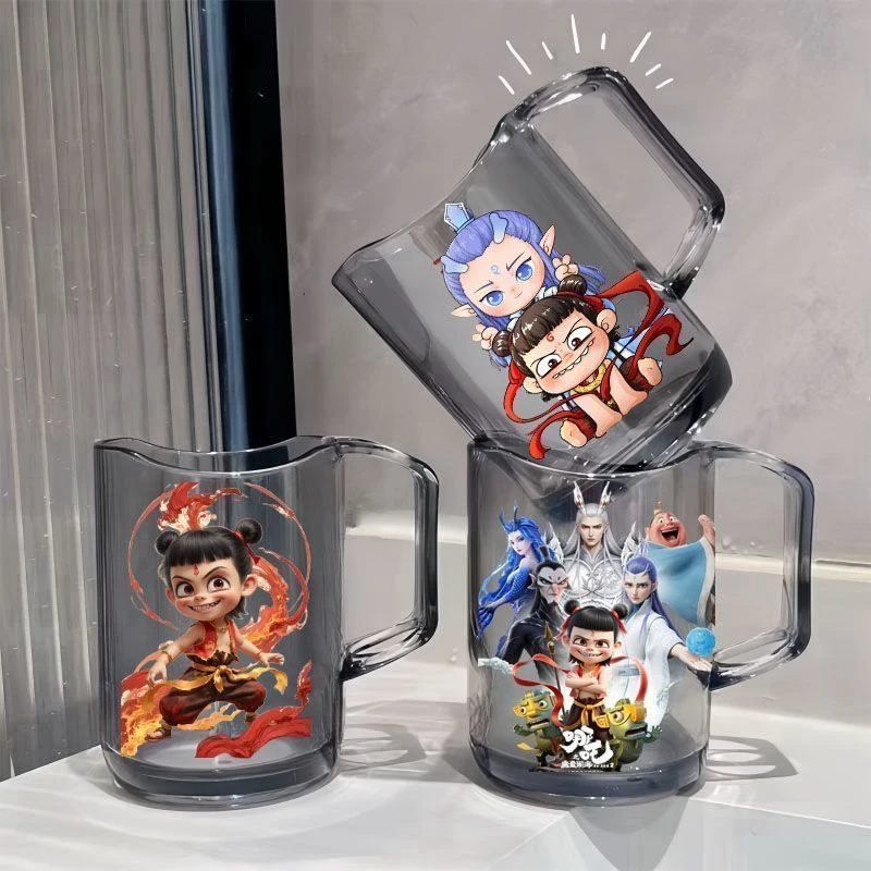 哪吒漱口杯刷牙杯卡通塑料宝宝家用儿童男孩洗漱牙刷牙缸女孩6119