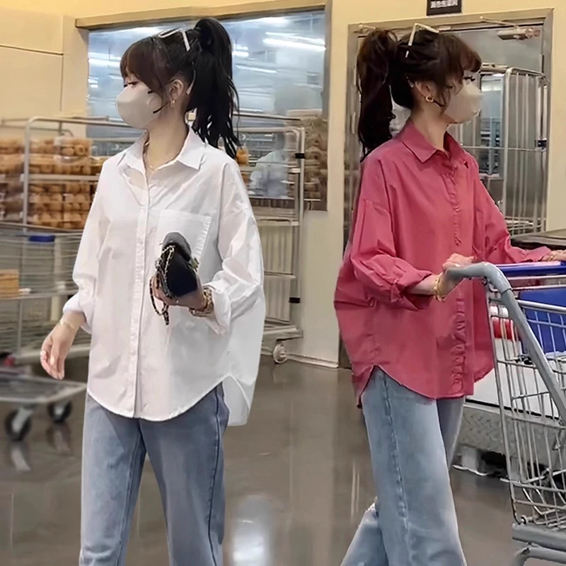 休闲高级感长袖衬衫上衣女款春秋季2025新款洋气时尚宽松减龄衬衣