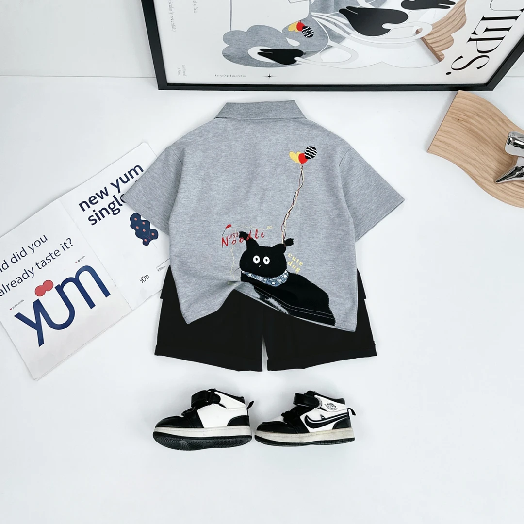 儿童夏装短袖POLO衫男童T恤夏薄款2025新款 HZ25348 悠悠童话童装