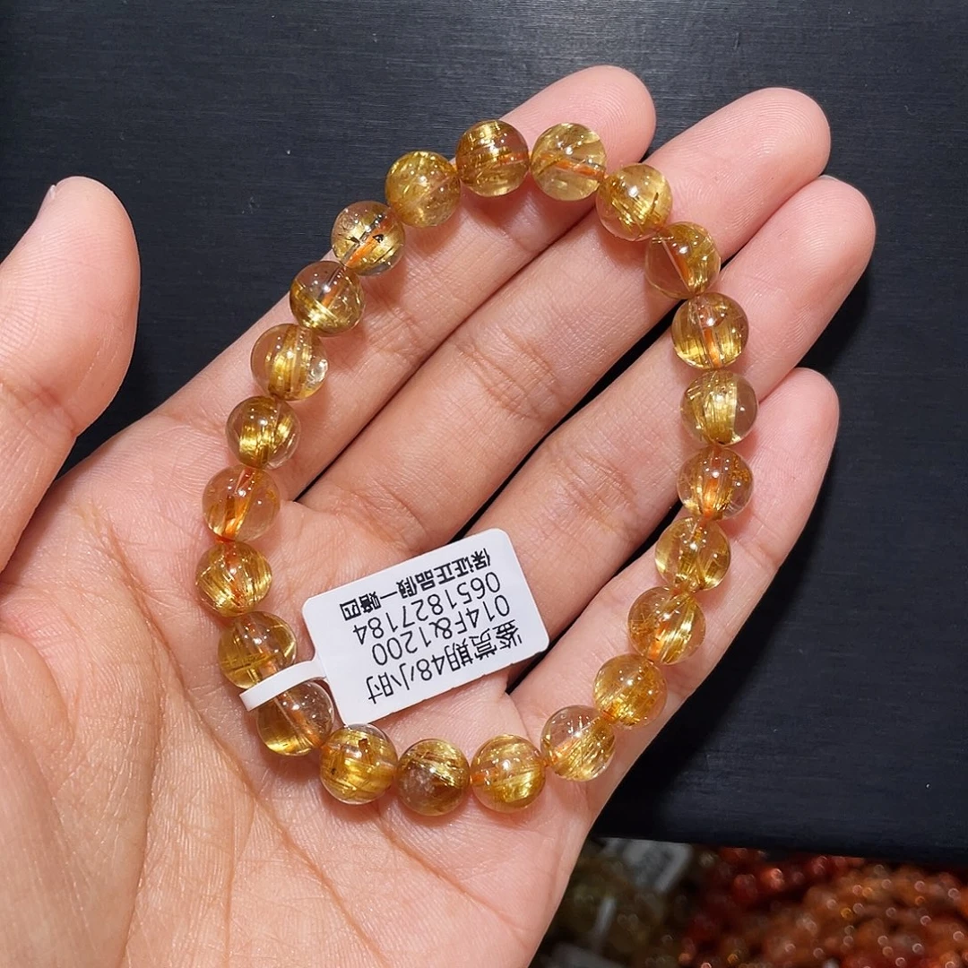 发晶未镶嵌手链高品顺发钛晶8mm