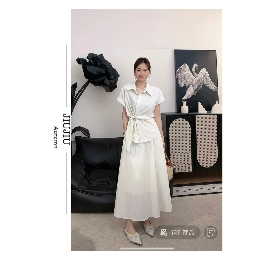 「空谷鹿鸣」韩系气质绑带上衣半裙发圈三件套SHBZW917728 nnassa