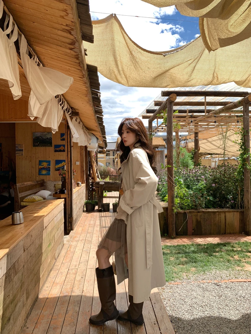 Even一雯【构述秋日】韩系高智感早秋新品小个子廓形中长款风衣外套