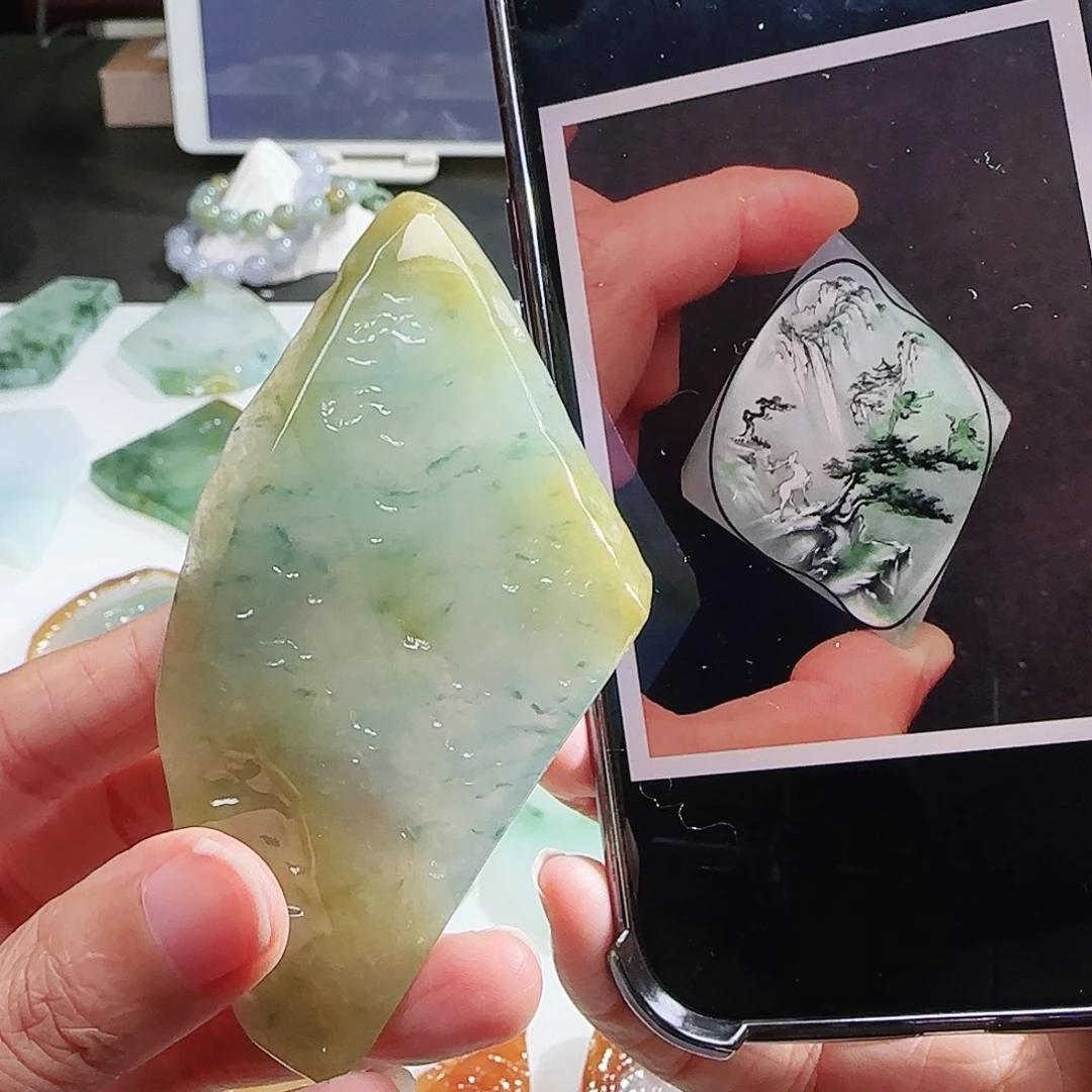 定制翡翠未镶嵌缅甸翡翠挂件