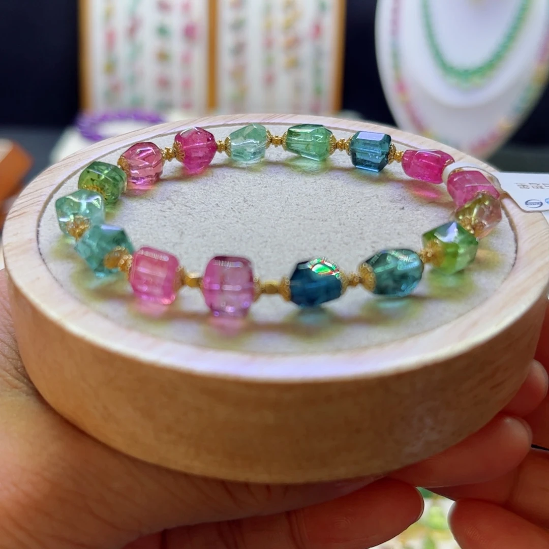 手链未镶嵌碧玺彩虹原石