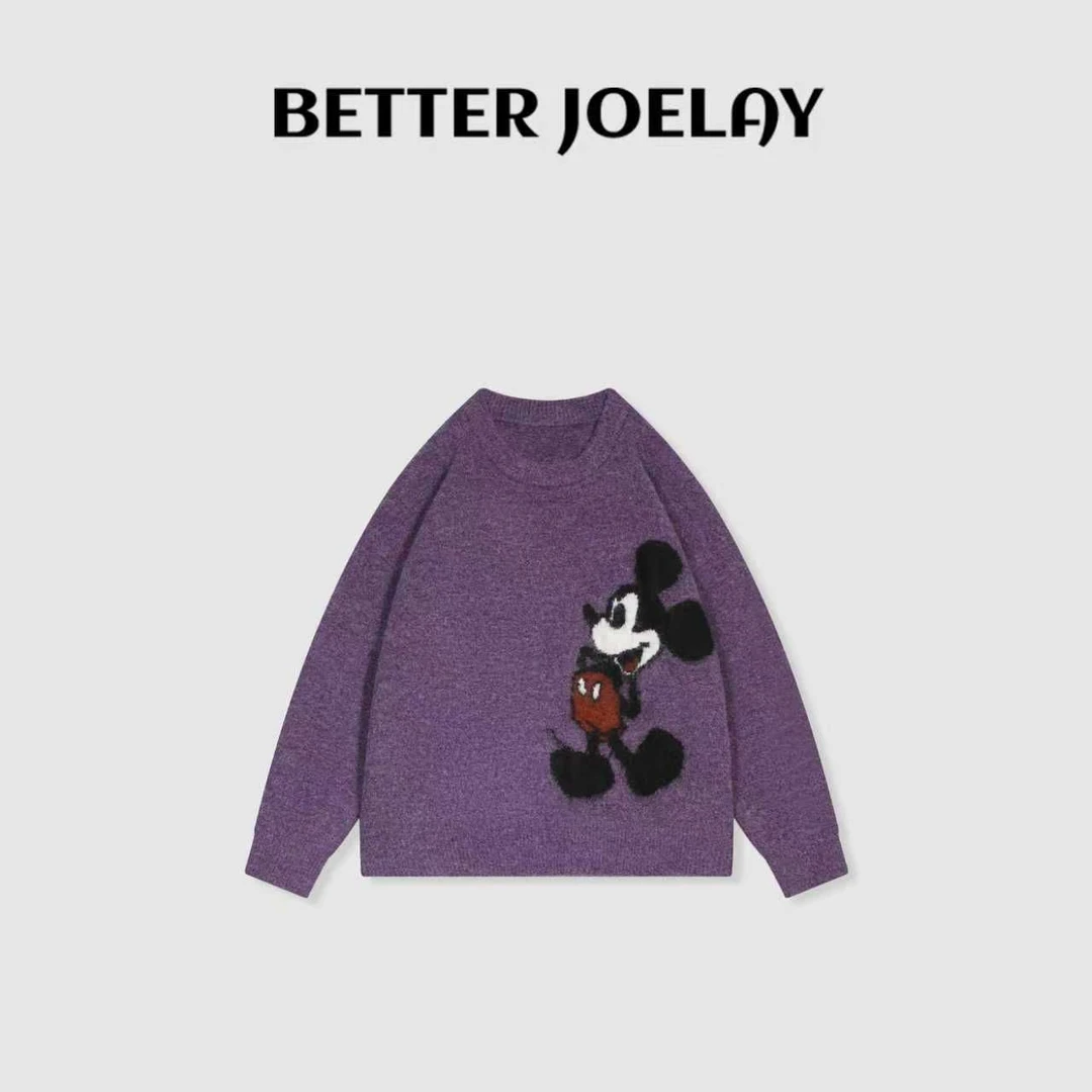 BETTER JOELAY-【米奇拥抱】羊毛时尚针织套头毛衣慵懒LL6558