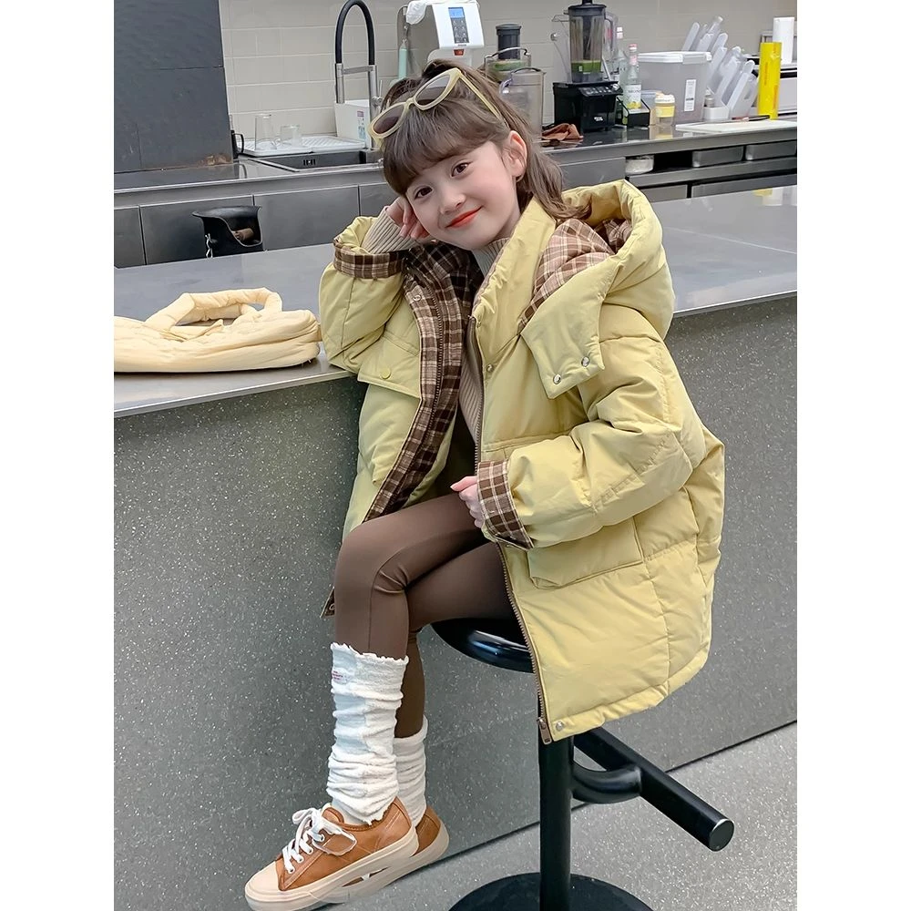 巴拉【商场同款】女童羽绒服冬装洋气大童时髦连帽白鸭绒冬季