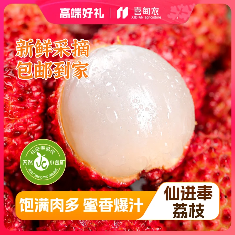 【喜甸农】顺丰空运灵山仙进奉荔枝精品礼盒头茬新鲜应当季水果香甜