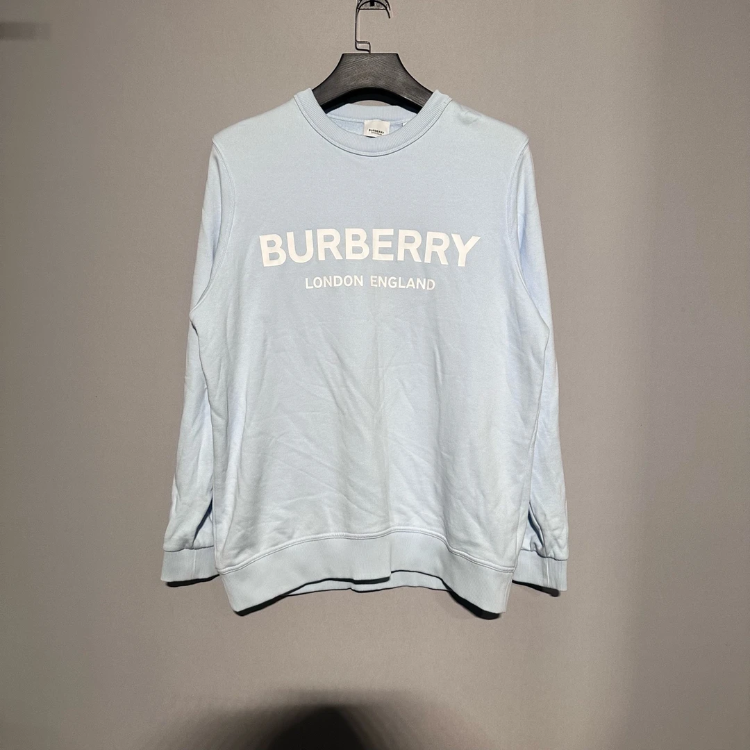 99新 BURBERRY/博柏利 新款浅色印花卫衣长袖/L码/价7700