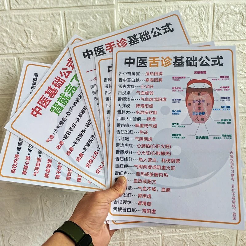 中医诊断基础公式+舌诊+手诊+面诊学习知识入门理论潜能开发闪卡