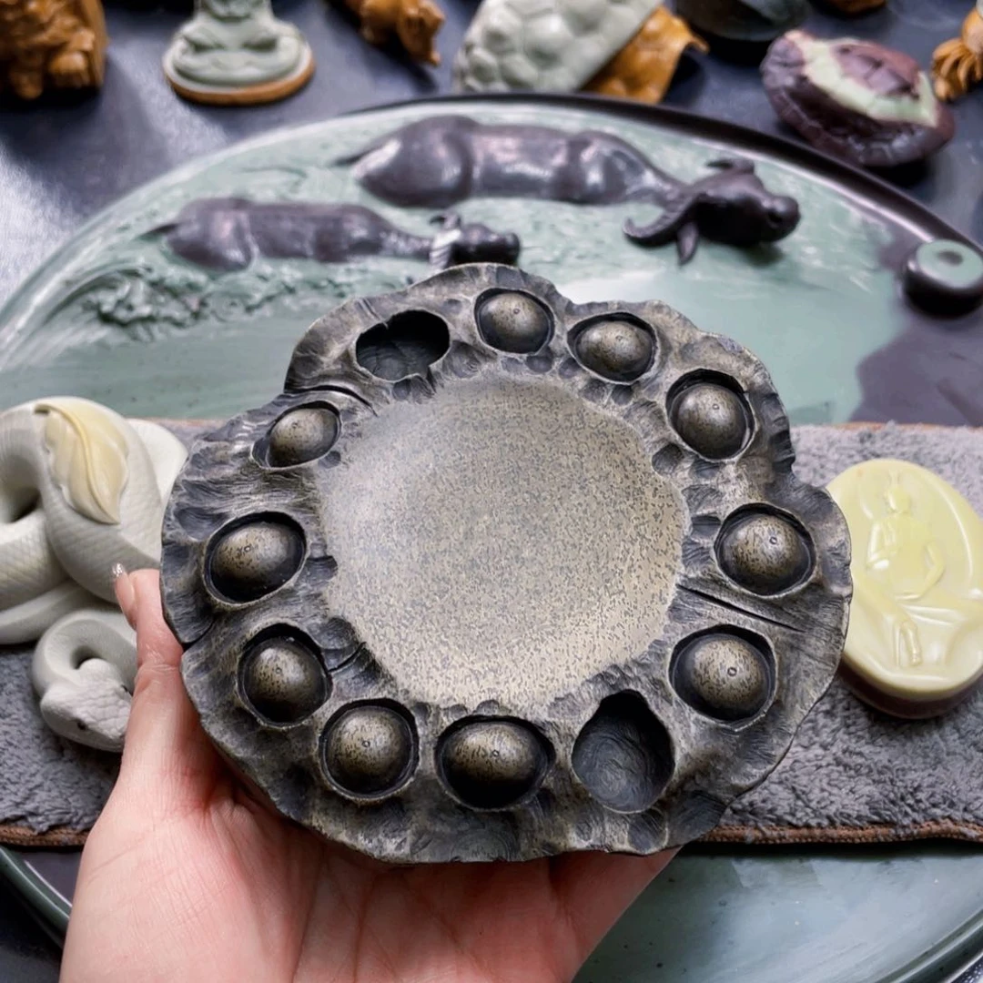 莲子壶承多子多福手工雕刻