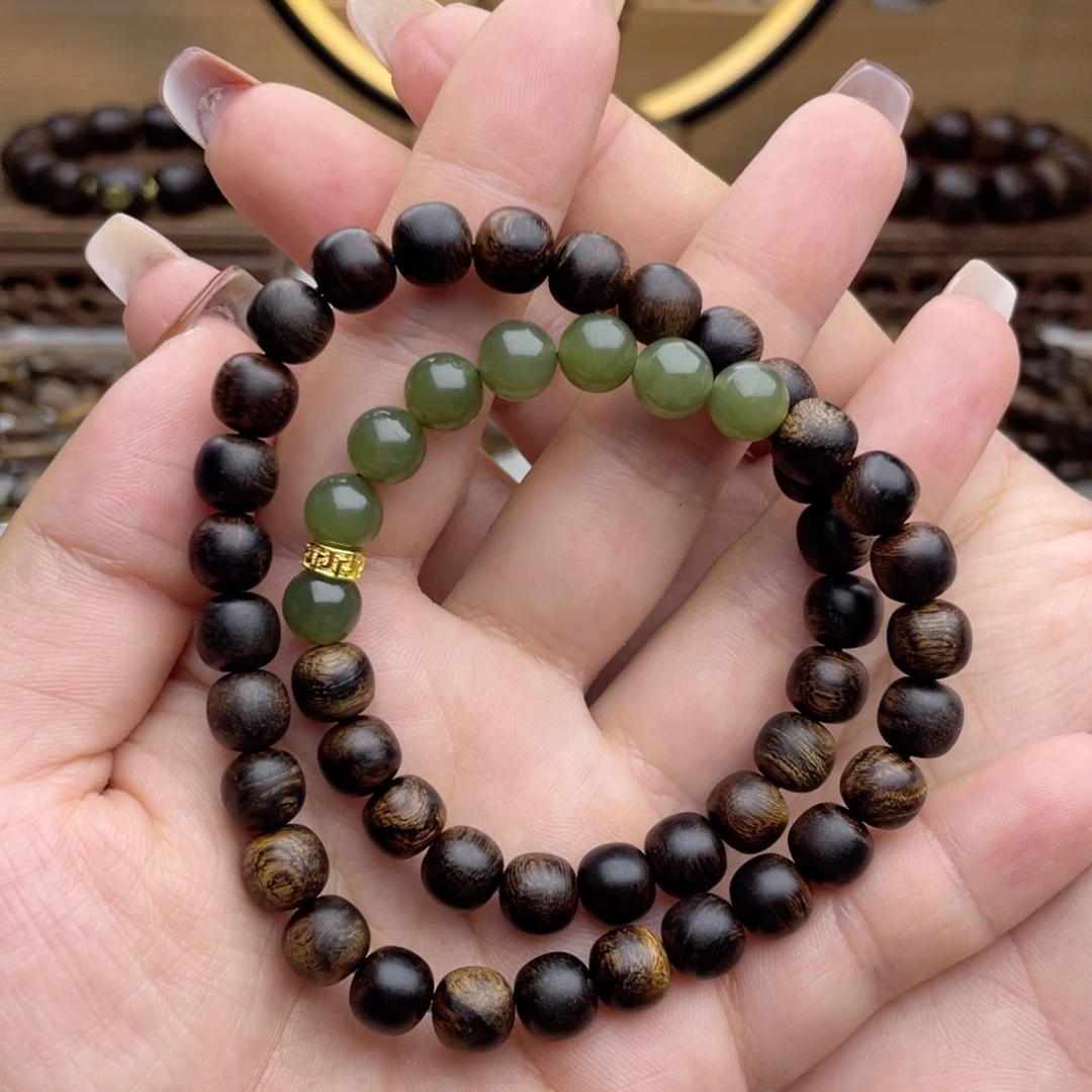 手串沉香木柒*子越南芽庄白棋楠嘤子留疤