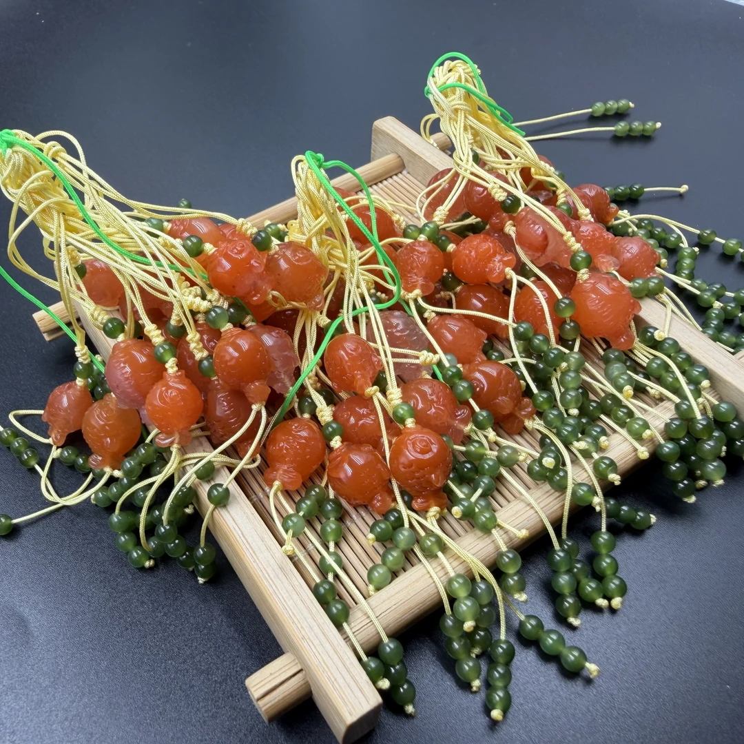 ［宏瑞南红］保山杨柳精品嘟嘟鱼滴溜10-15mm 多样性发一