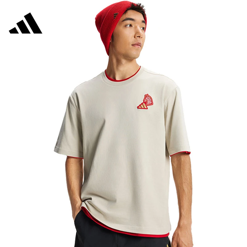 adidas阿迪达斯【吾】男女运动休闲短袖T恤KQ5100