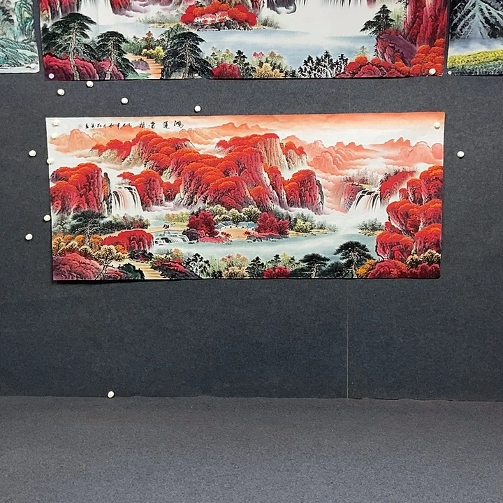 国画小八尺山水一副