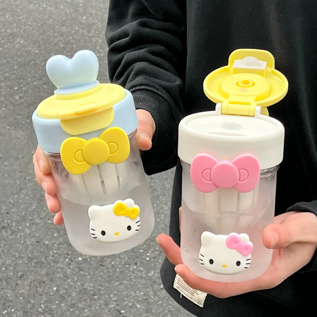 恒度Hello Kitty水杯女生夏天高颜值ins风学生党简约可爱吸管杯子