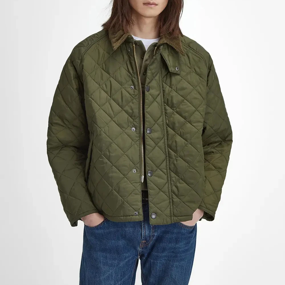 现货英国Engbarbour OS transport菱格棉服绗棉夹克宽松无蜡外套