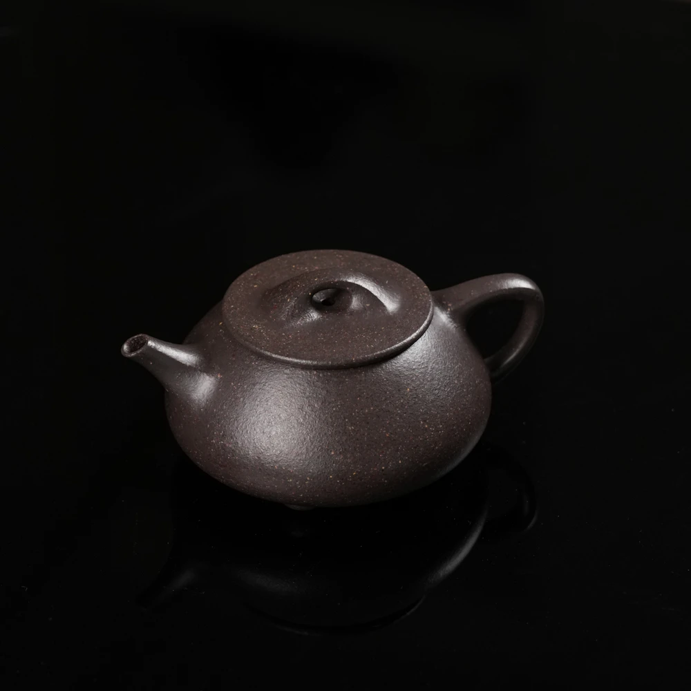 树见造物×尧日辰光丨《光明石瓢手工桃花泥（煤）》紫砂壶