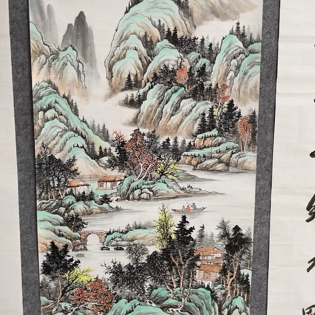 国画鎏**月四尺画芯作品