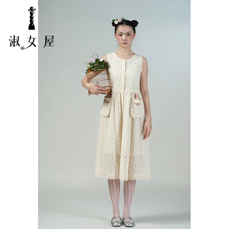 淑女屋官方旗舰店希腊公主希腊公主背心连衣裙蕾丝新款夏季