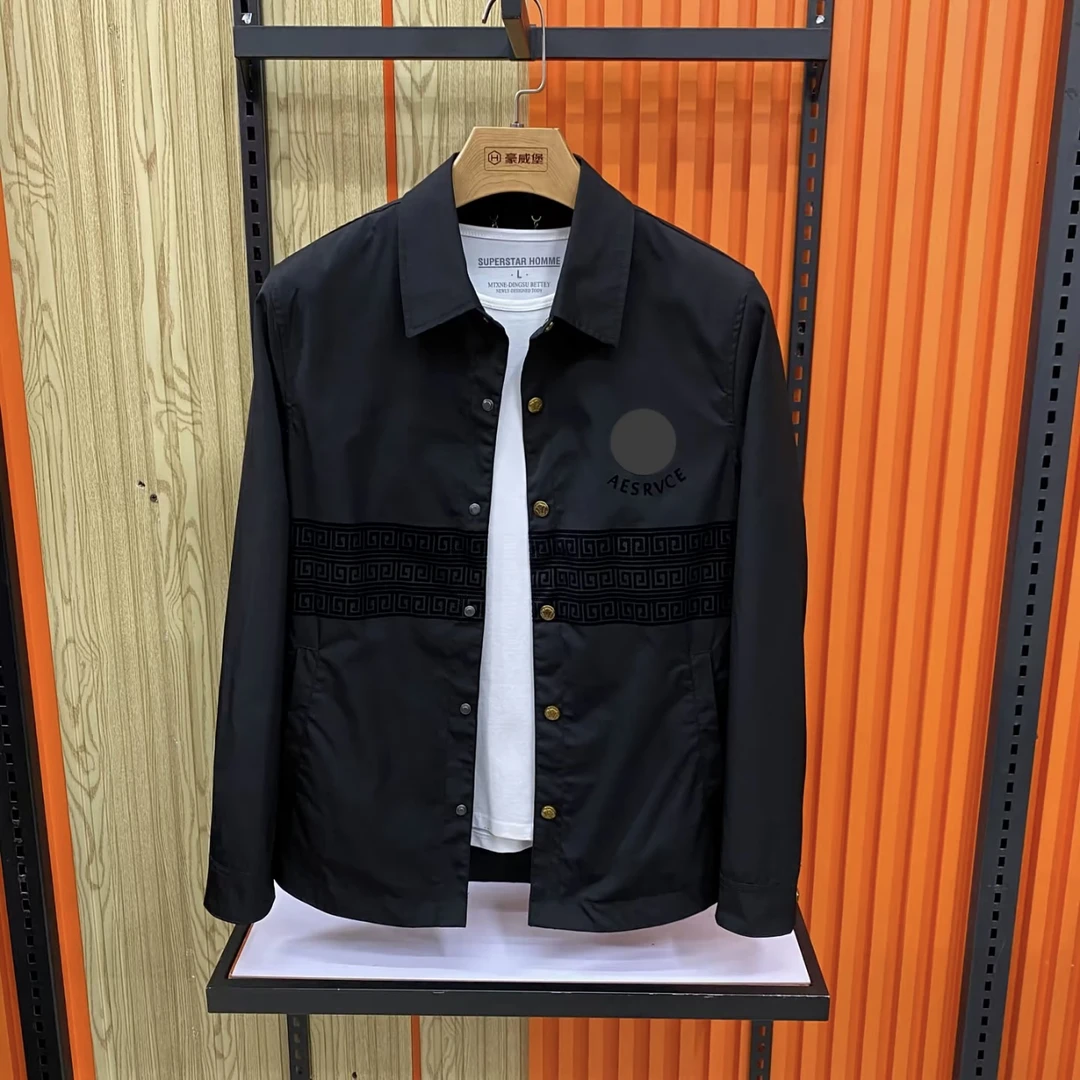 009新款翻领单排扣夹克潮流拼接休闲外套