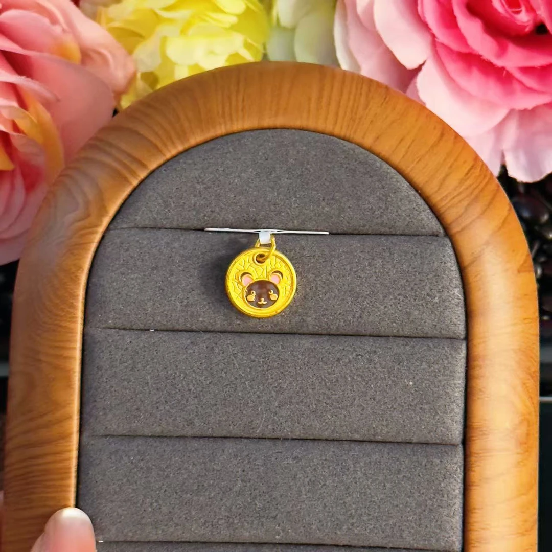 【小鹏黄金】足金999珐琅十二生肖手编吊坠