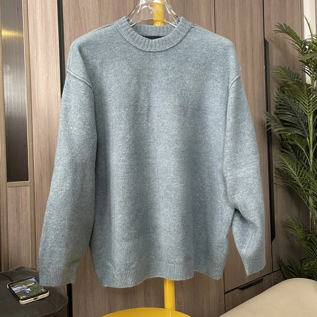 法式反做宽松型针织套头毛衣内搭休闲秋冬10-319