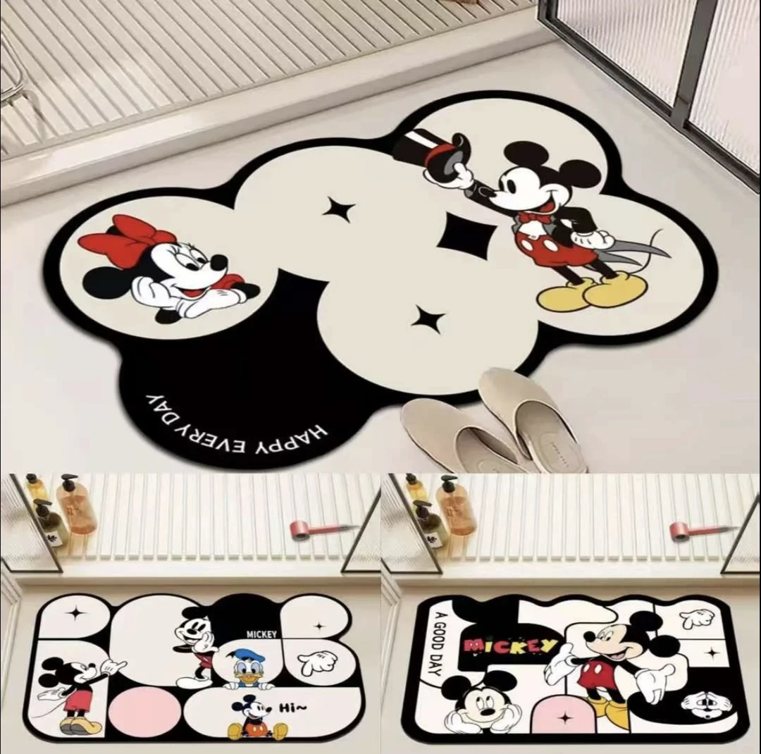 三块装 40*60cm卡通可爱家用硅藻泥吸水地垫台面隔热沥水垫