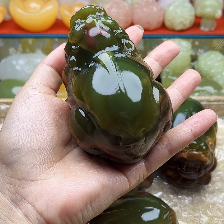 乐***通石材貔貅手把摆件