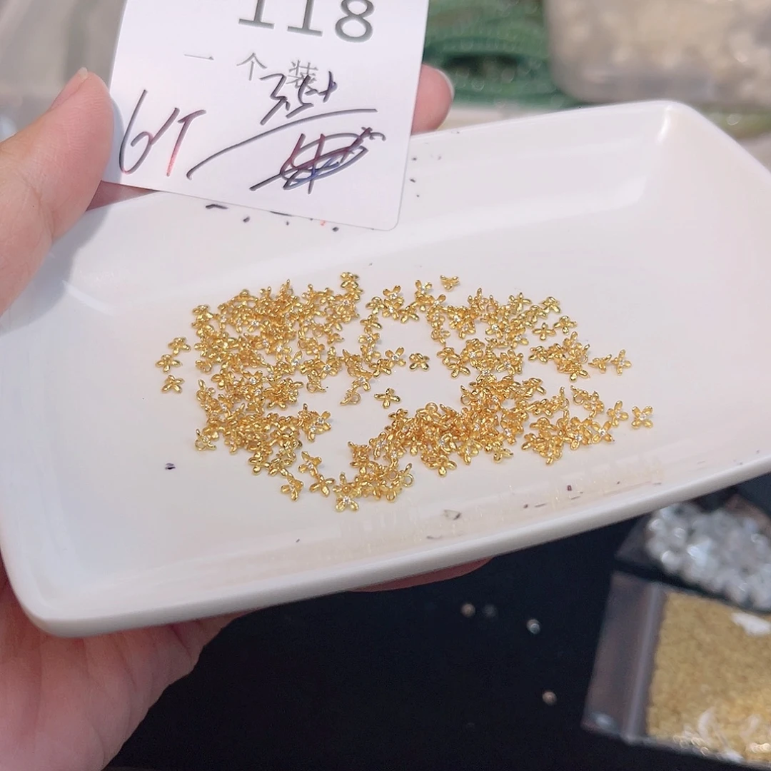 银S925镀金镶嵌珠宝半成品水晶118 。