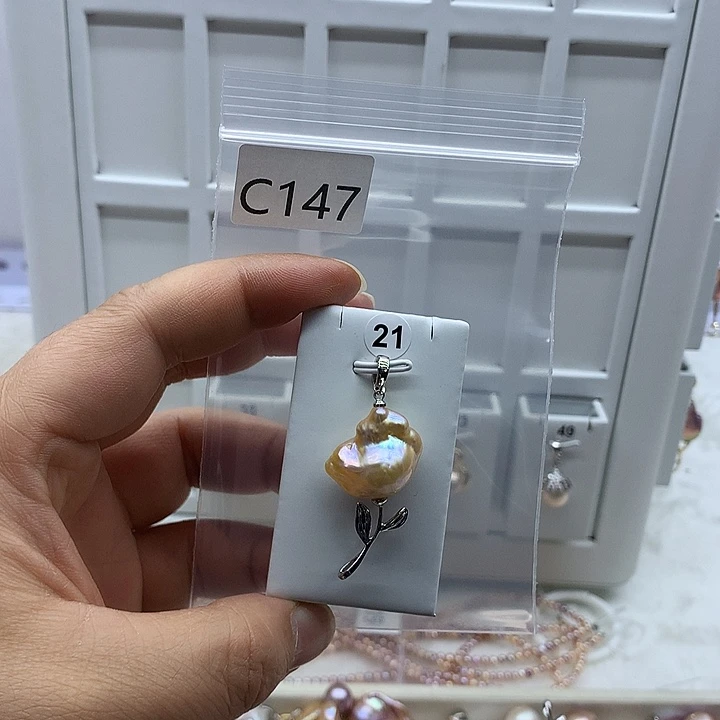 淡水珍珠合金吊坠(不含链)