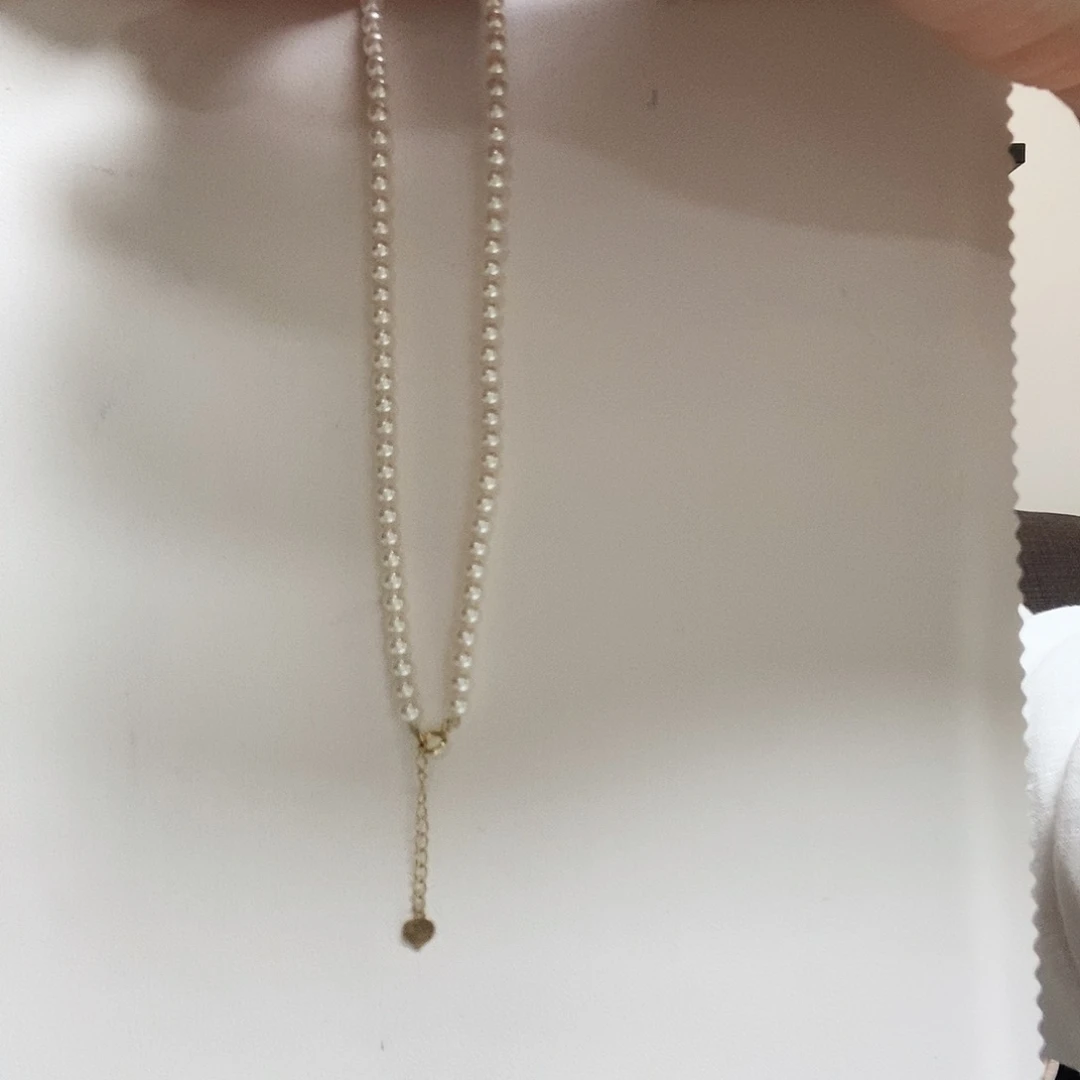 淡水珍珠18K金镶嵌颈饰简单