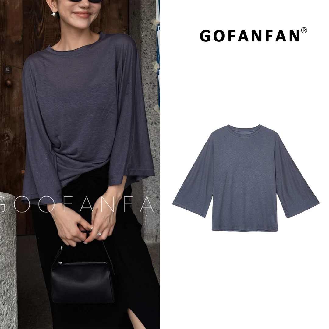 GFF STUDIO【霜糖软云】慵懒感时髦极简设计感长袖T恤女