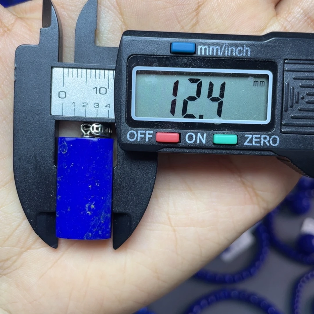 青金石银S925镶嵌12×22mm无事牌