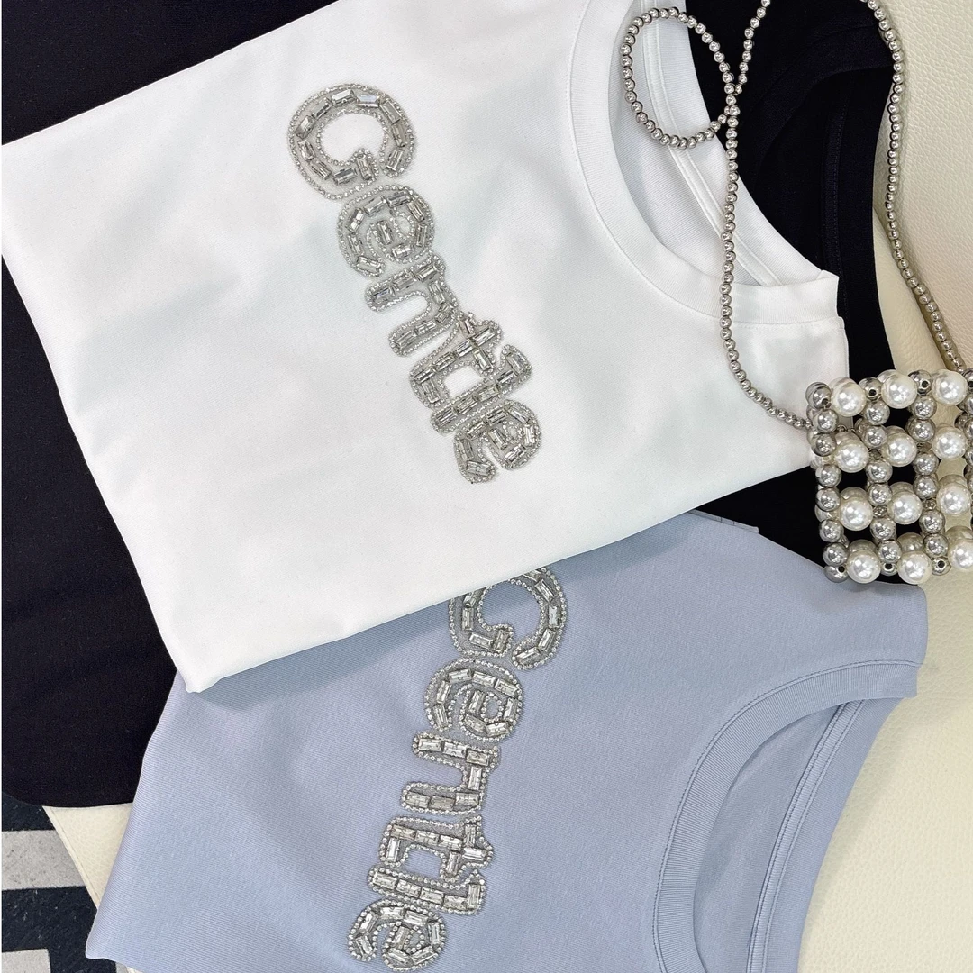 显瘦净版T恤2025年新款设计感小众圆领短袖