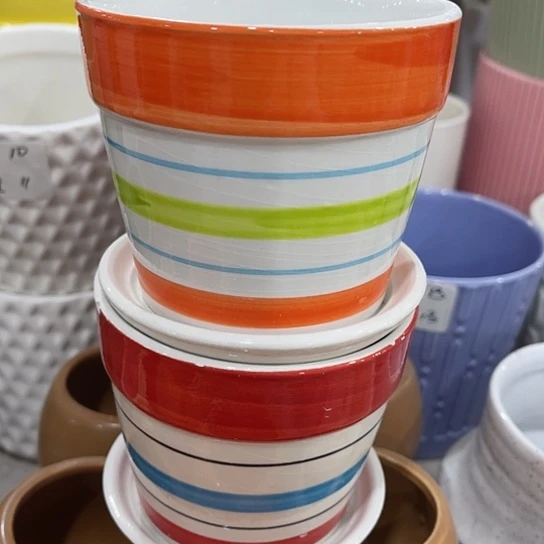 多肉绿植陶瓷花盆9.9包邮，有孔