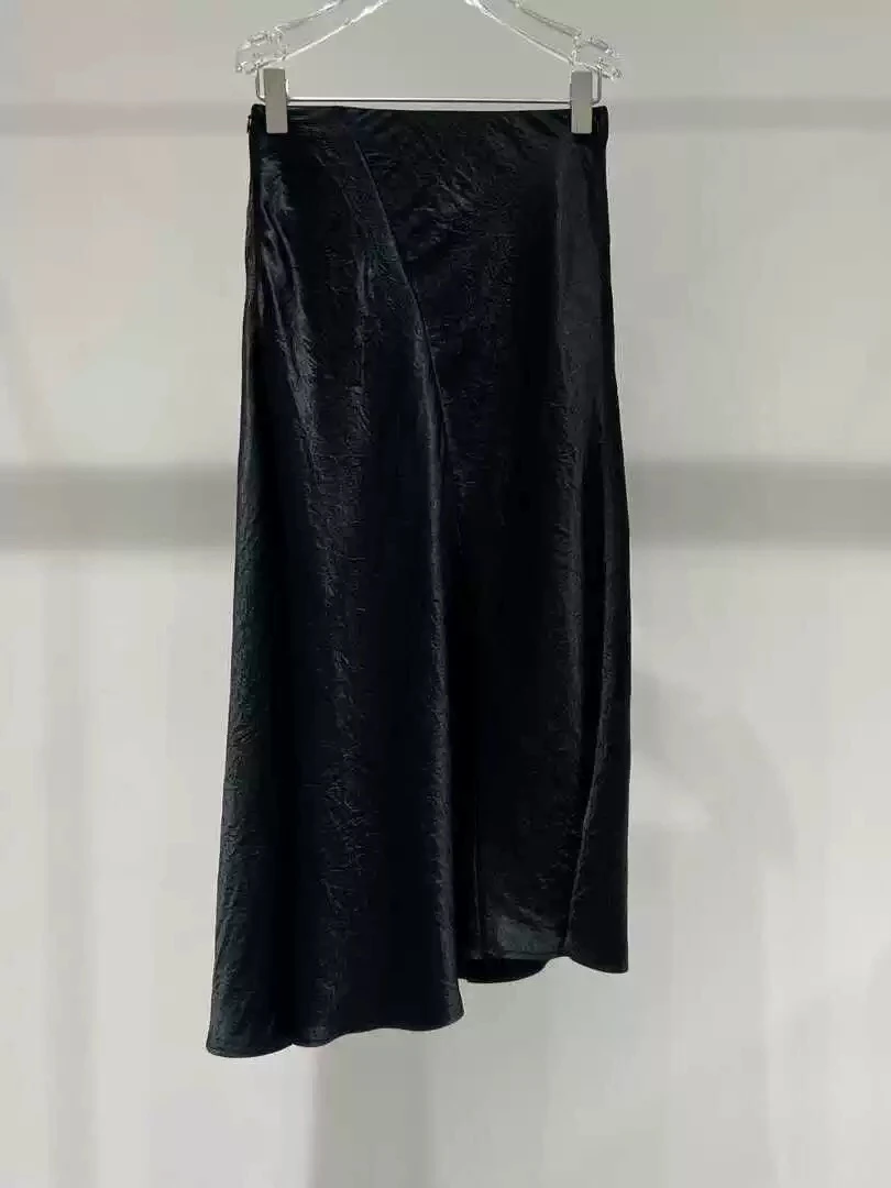 艾裳女装夏季时尚百搭国风醋酸半裙