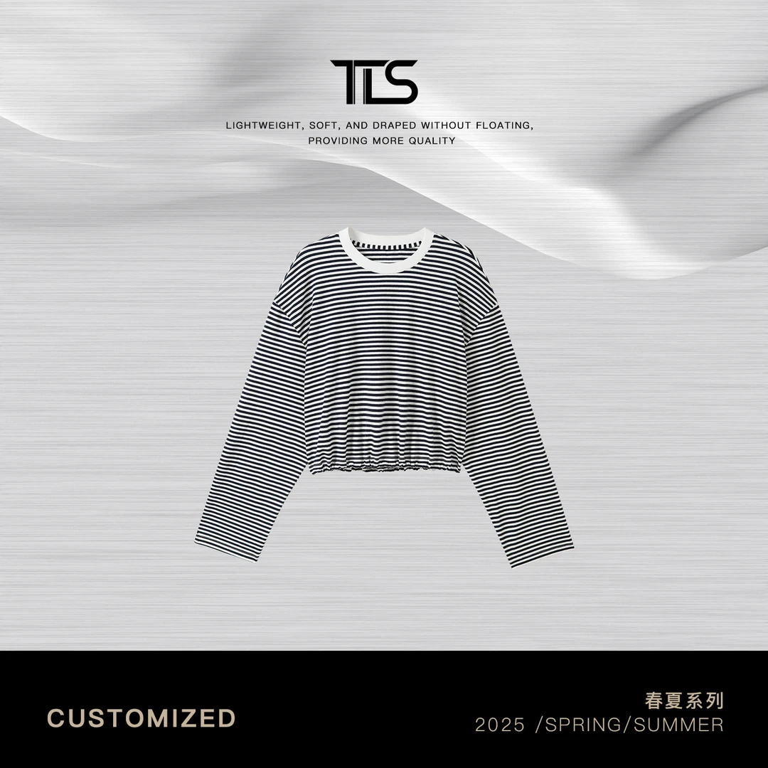 TT【线谱】夏日海军风小圆领慵懒条纹罩衫TT-11CT921