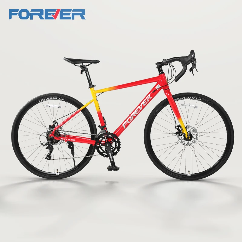 永久牌公路自行车铝合金内走线手变一体线拉油碟成人学生骑行单车