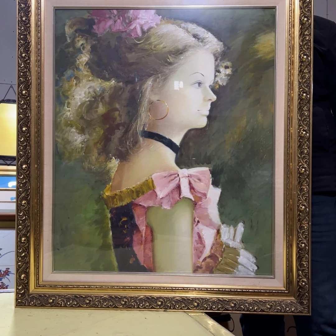 绘画柳**声屏风框画茶空间设计