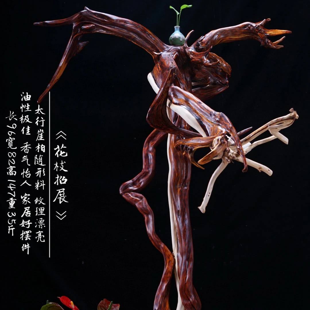 《花枝招展》太行崖柏随形料 家居摆件