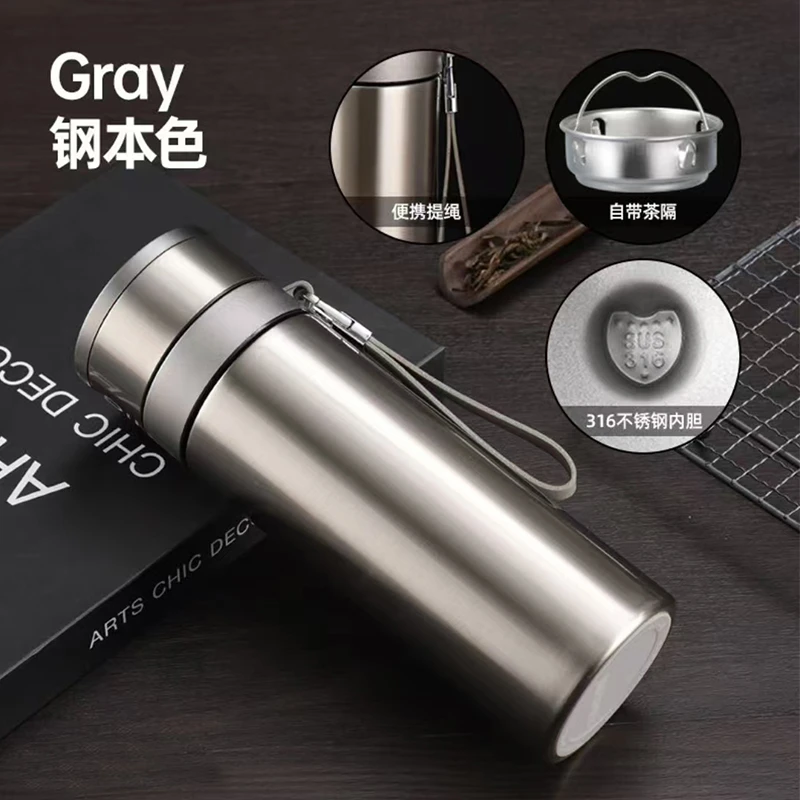 一键开盖316不锈钢保温杯车载茶水分离杯双层便携水杯防烫防漏