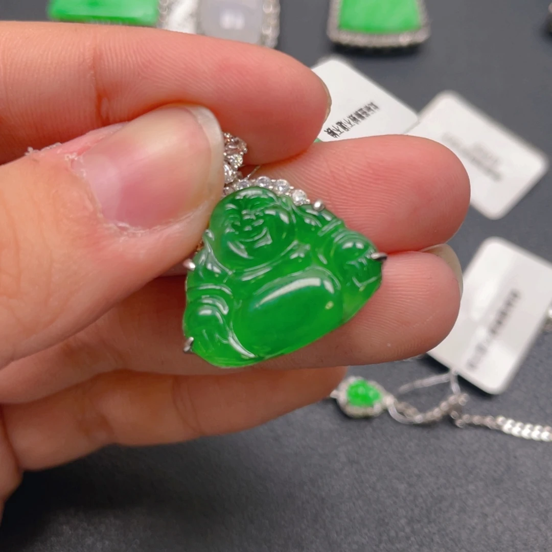 翡翠银S925镶嵌吊坠(不含链)