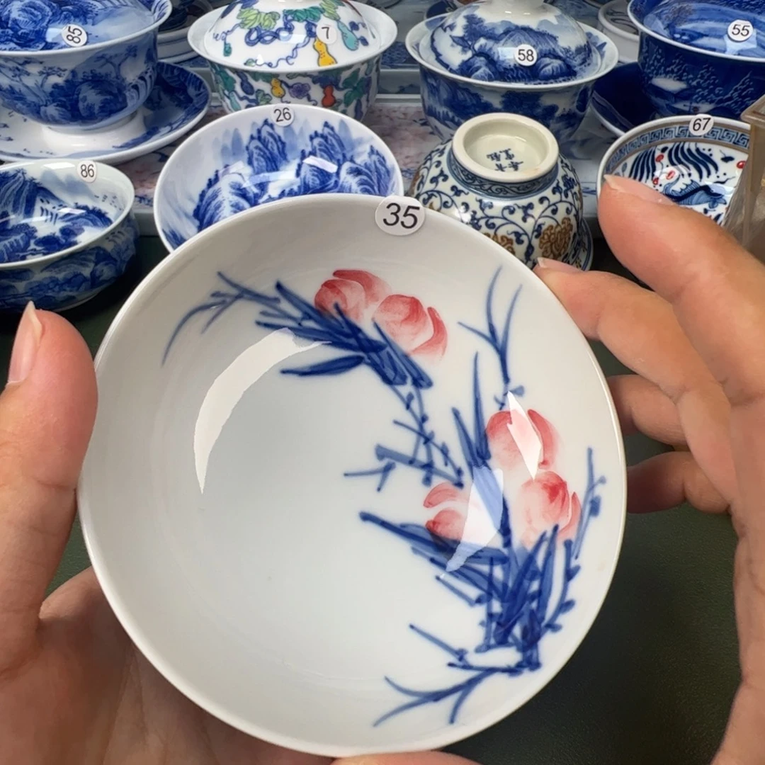 景德镇纯手工纯手绘茶具木木35