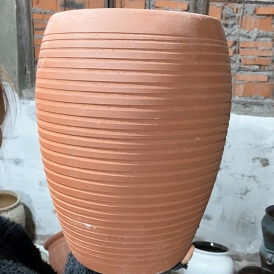 紫砂花盆口21高33，红陶龙蛋
