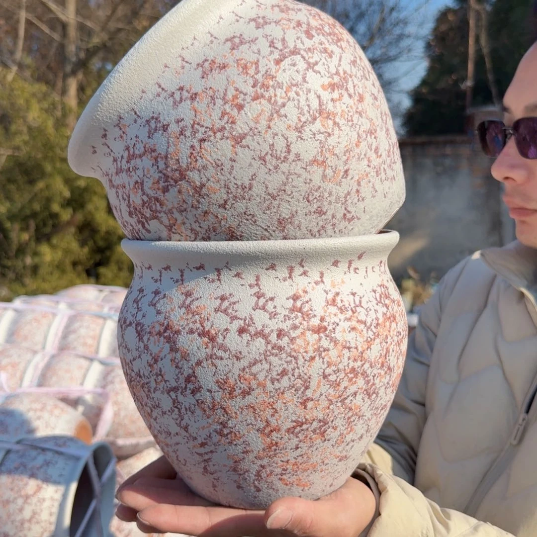 紫砂花盆口20高18（两个胖子紫