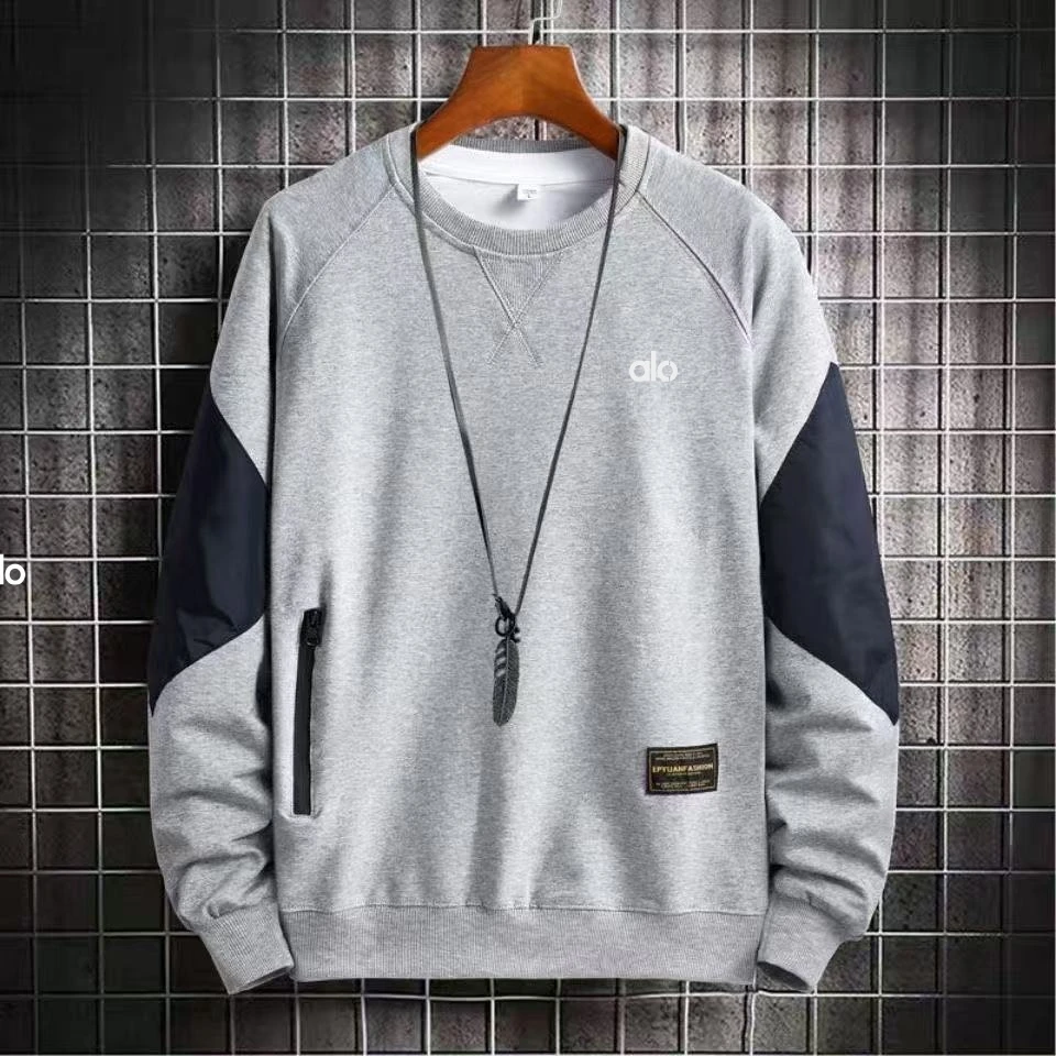 秋冬长袖圆领卫衣男士休闲运动宽松百搭打底衫无帽外套上衣男