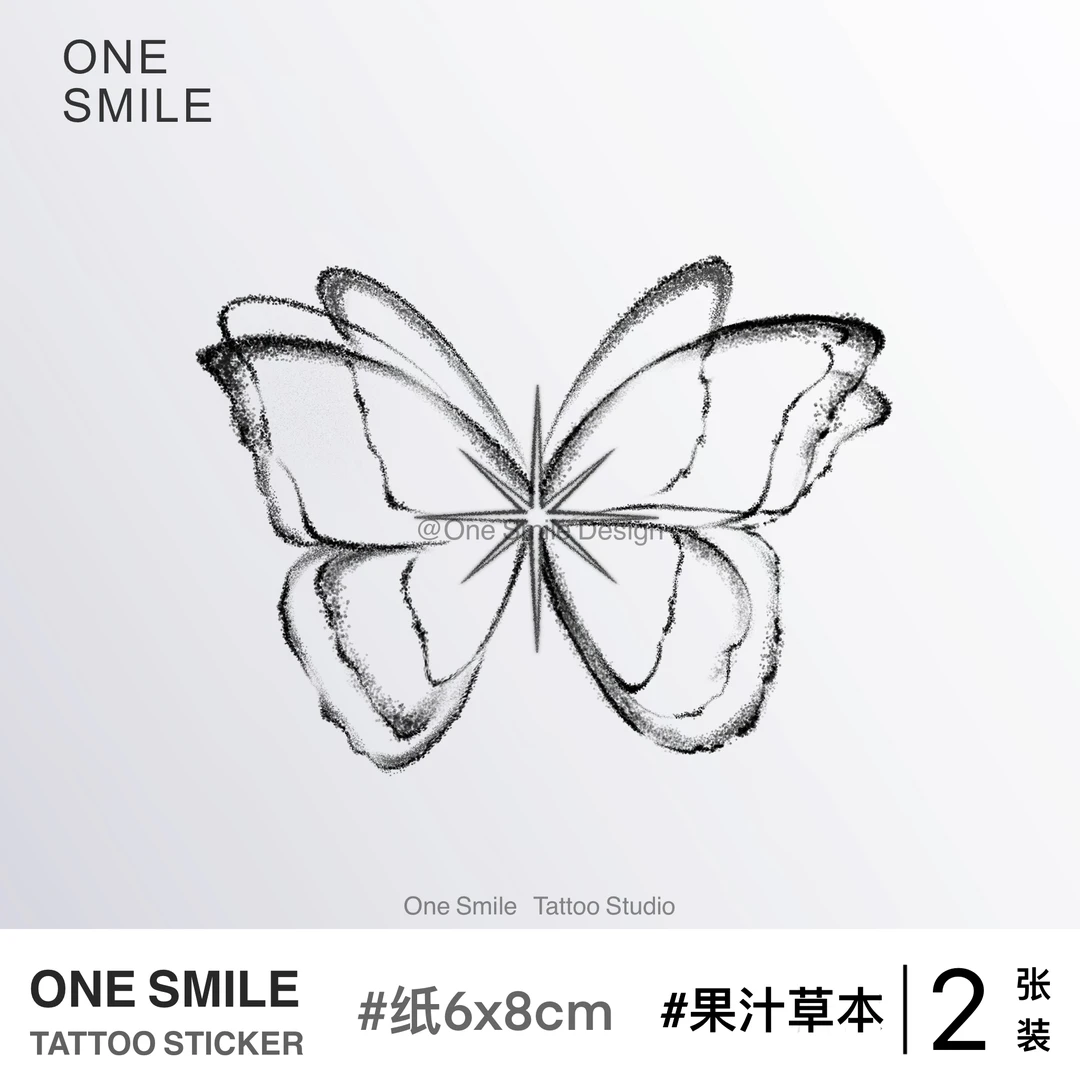 ONESMILE 蝴蝶共振 草本果汁纹身贴半永久防水持久可爱星星女学生