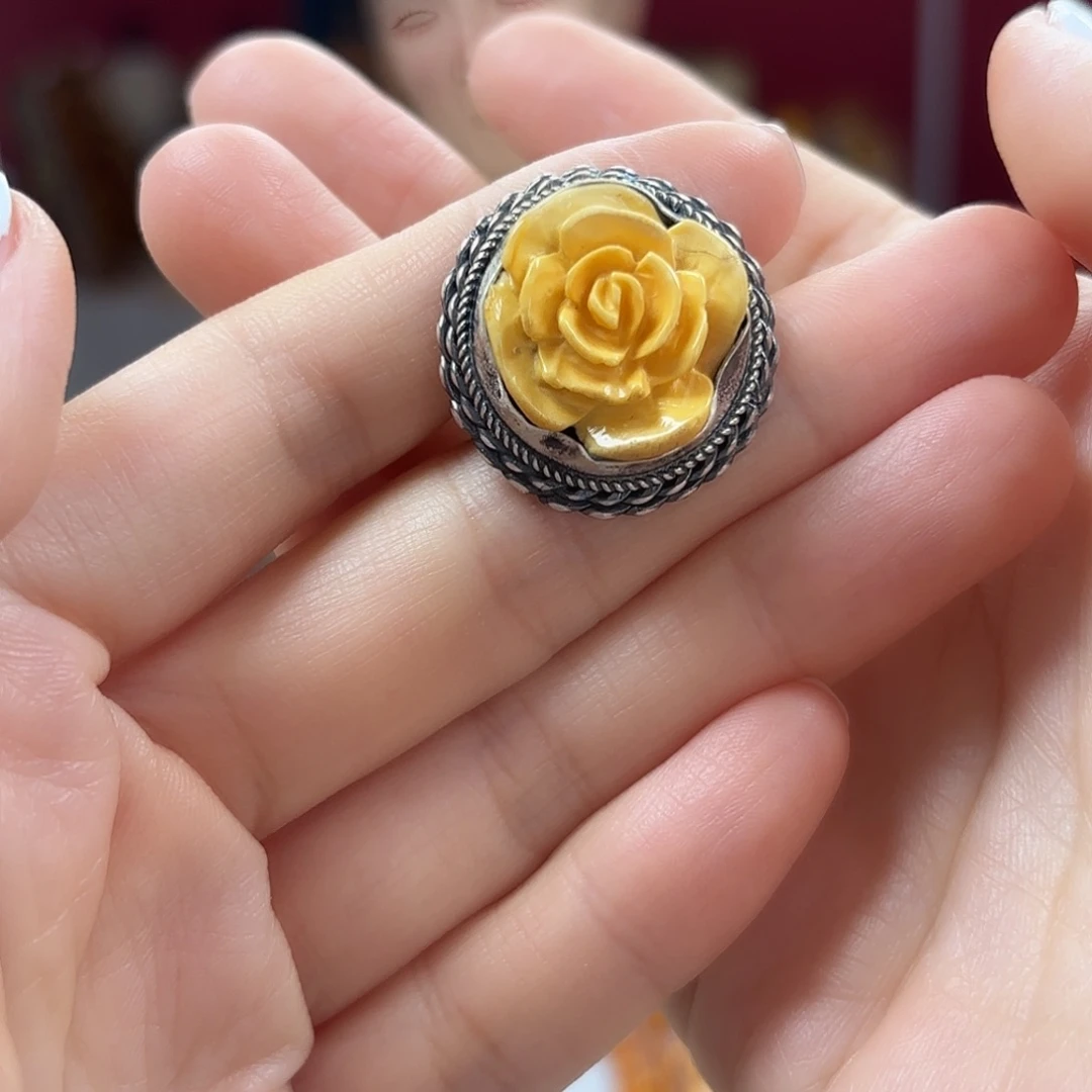 未镶嵌蜜蜡手链戒指