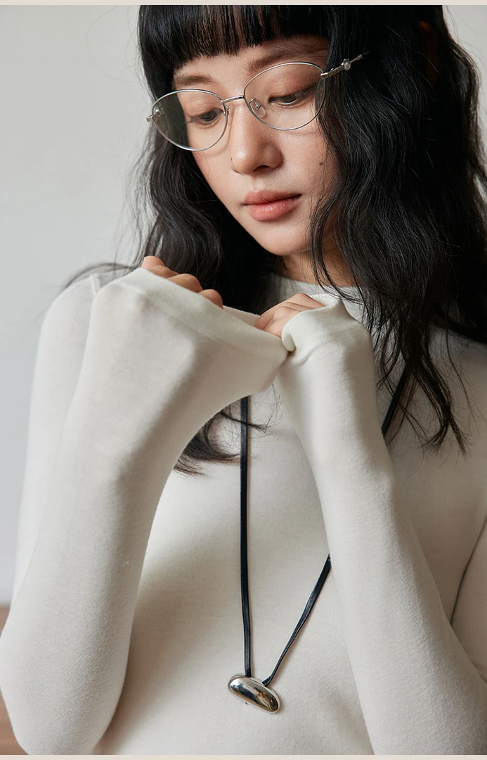 绒感加厚立领保暖上衣女冬季内搭打底衫中领 9002