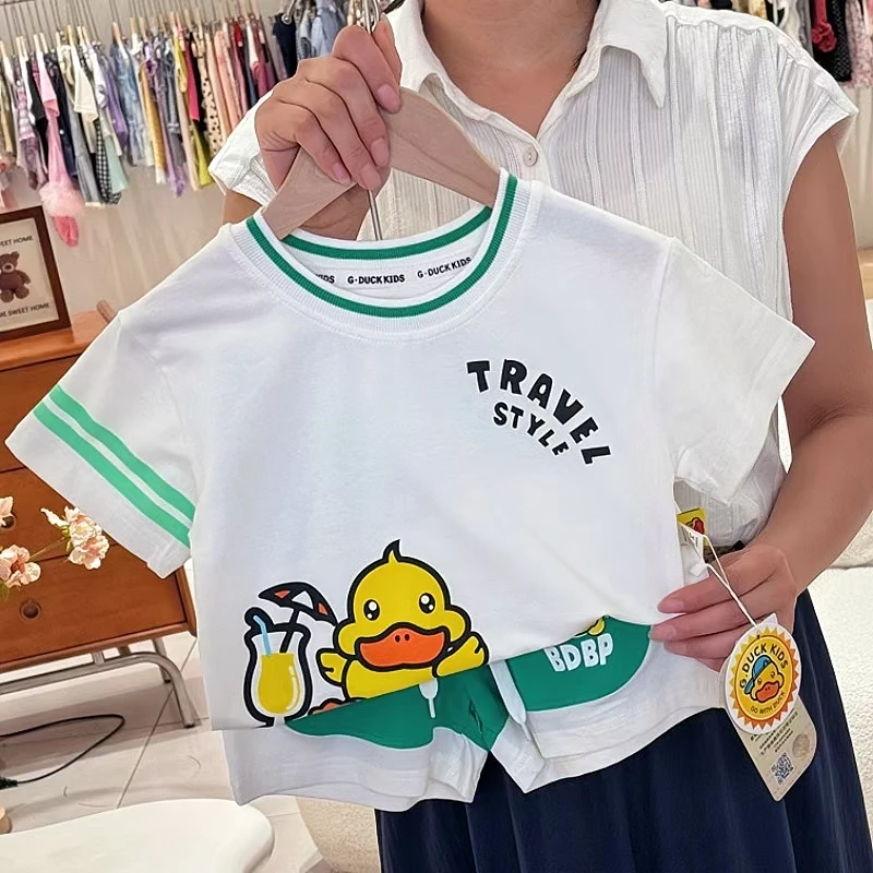 G72203儿童夏季新款短袖短裤运动套装男女同款